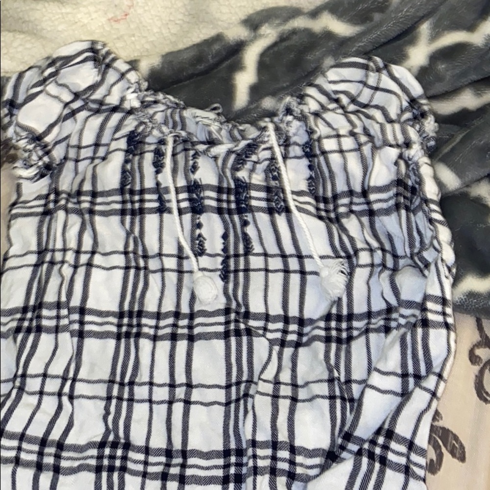 Black and White Tribal Tasseled Tunic